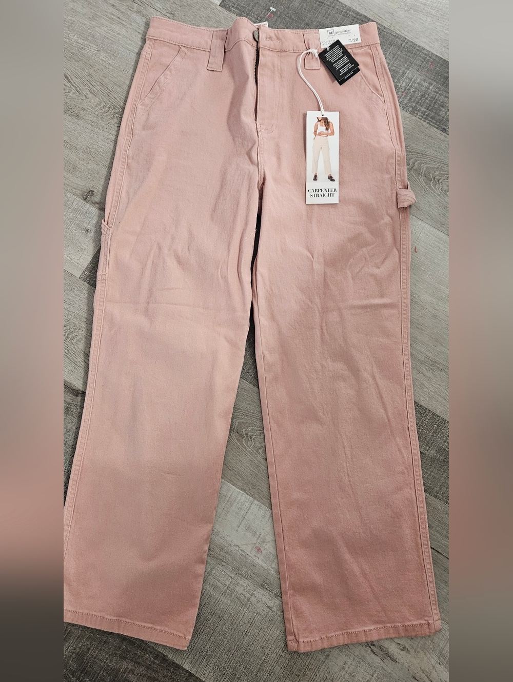 Re Generation Celebrity Pink Carpenter Straight Women's Pants Size 7/28 BNWT